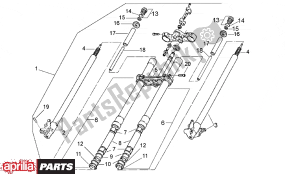 Alle onderdelen voor de Front Fork van de Aprilia Pegaso 3 11 650 1997 - 2000