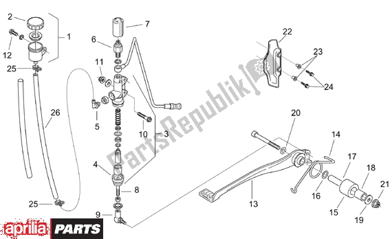 Alle onderdelen voor de Rear Brake Pump van de Aprilia Pegaso 3 11 650 1997 - 2000