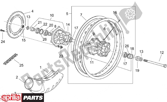 Alle onderdelen voor de Rear Wheel van de Aprilia Pegaso 3 11 650 1997 - 2000