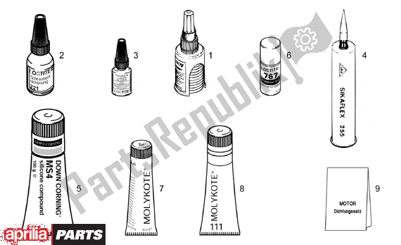 Alle onderdelen voor de Sealing And Lubricating Agents van de Aprilia Pegaso 3 11 650 1997 - 2000