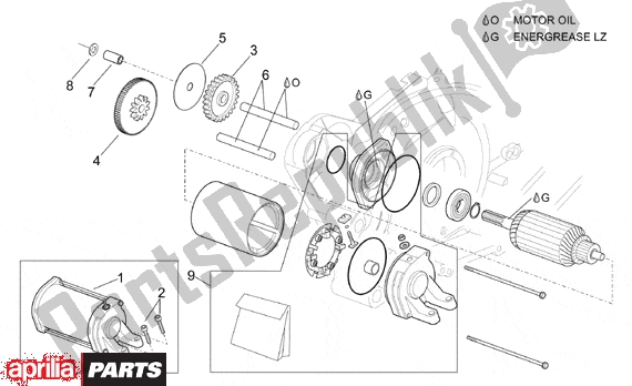 Todas as partes de Starter Motor do Aprilia Pegaso 3 11 650 1997 - 2000