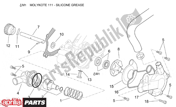 Toutes les pièces pour le Water Pump du Aprilia Pegaso 3 11 650 1997 - 2000