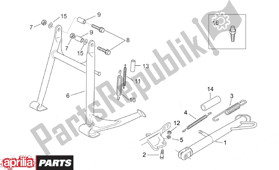 Toutes les pièces pour le Central Stand du Aprilia Pegaso IE 261 650 2001 - 2004