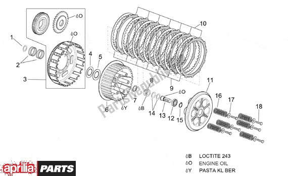 Todas as partes de Clutch do Aprilia Pegaso IE 261 650 2001 - 2004