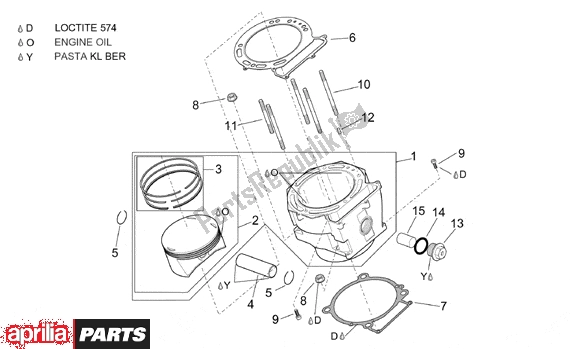 All parts for the Cylinder of the Aprilia Pegaso IE 261 650 2001 - 2004