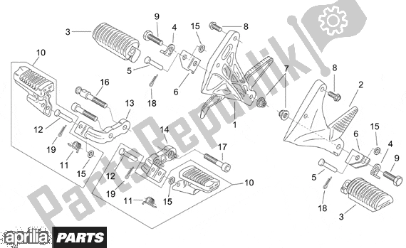 All parts for the Foot Rests of the Aprilia Pegaso IE 261 650 2001 - 2004