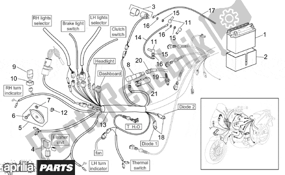 All parts for the Front Electrical System of the Aprilia Pegaso IE 261 650 2001 - 2004