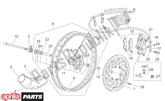 Toutes les pièces pour le Front Wheel du Aprilia Pegaso IE 261 650 2001 - 2004