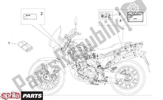 All parts for the Name Plate of the Aprilia Pegaso IE 261 650 2001 - 2004