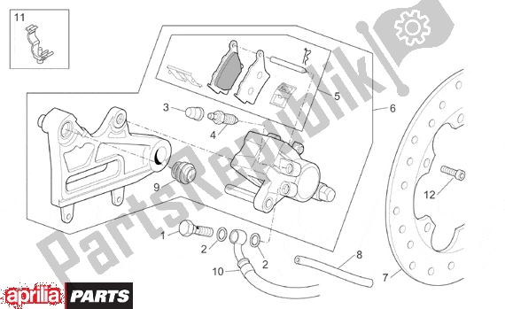 All parts for the Rear Brake Caliper of the Aprilia Pegaso IE 261 650 2001 - 2004