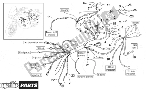 Todas las partes para Rear Electrical System de Aprilia Pegaso IE 261 650 2001 - 2004