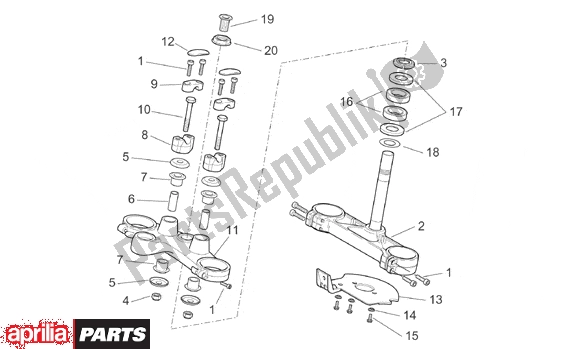 All parts for the Steering of the Aprilia Pegaso IE 261 650 2001 - 2004