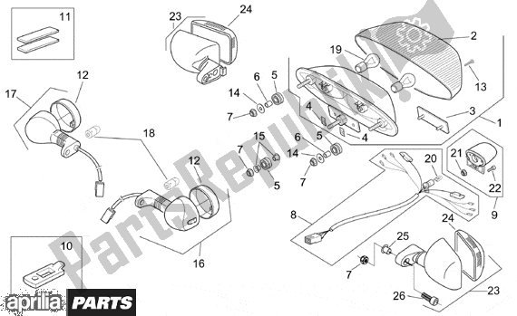 Tutte le parti per il Taillight del Aprilia Pegaso IE 261 650 2001 - 2004