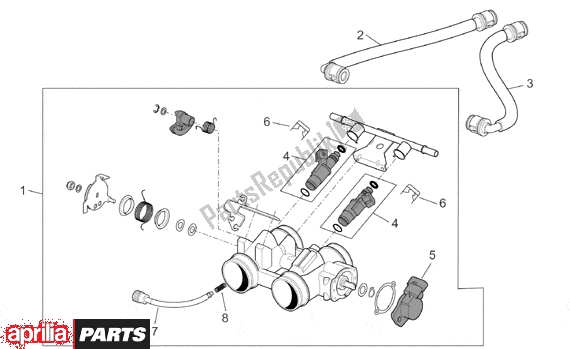 Alle onderdelen voor de Throttle Body van de Aprilia Pegaso IE 261 650 2001 - 2004