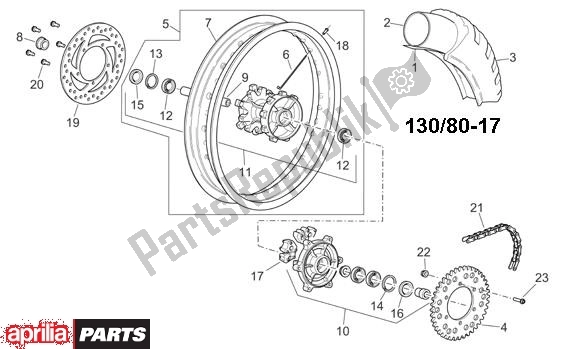 Toutes les pièces pour le Achterwiel Enduro du Aprilia Pegaso Strada-factory-trail 18 660 2005 - 2009