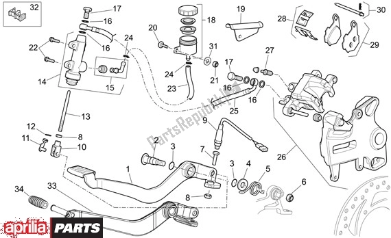 Alle Teile für das Bremssystem Hinten des Aprilia Pegaso Strada-factory-trail 18 660 2005 - 2009