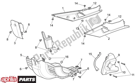All parts for the Skidplate of the Aprilia Pegaso Strada-factory-trail 18 660 2005 - 2009