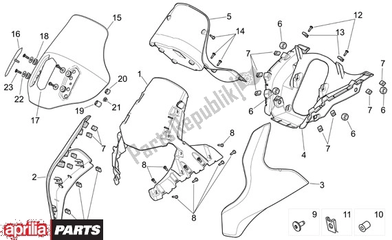 Toutes les pièces pour le Carénage Supérieur du Aprilia Pegaso Strada-factory-trail 18 660 2005 - 2009