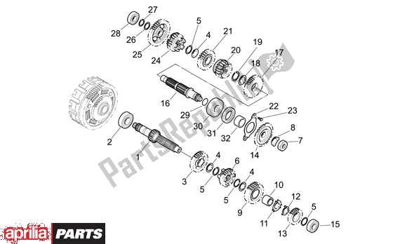 Alle onderdelen voor de Versnellingsbak van de Aprilia Pegaso Strada-factory-trail 18 660 2005 - 2009