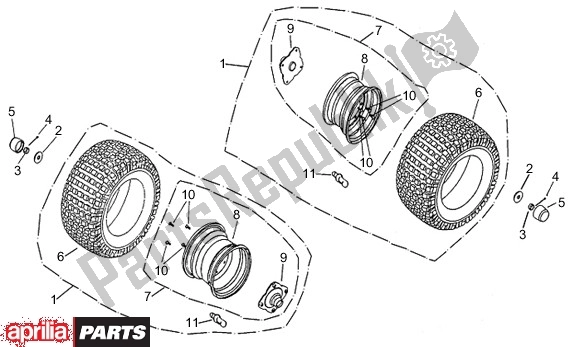 All parts for the Rear Wheel of the Aprilia Quasar 2T AC 999 50 2003