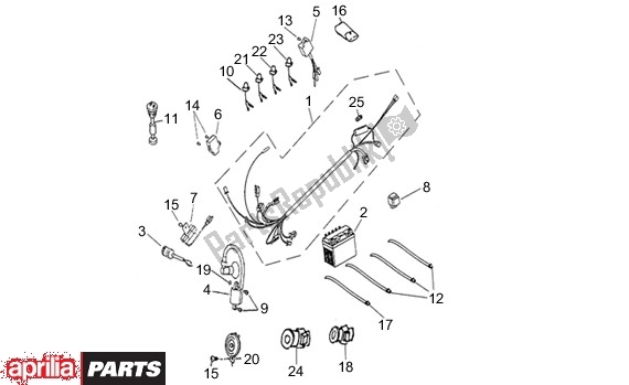 All parts for the Elektrische Installatie of the Aprilia Quasar 2T AC 999 50 2003