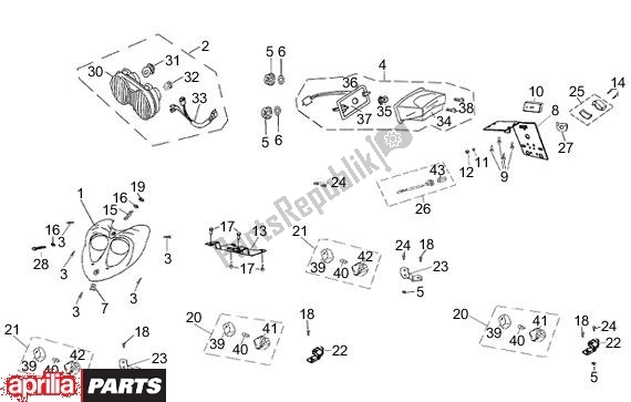All parts for the Koplamp Achterlicht of the Aprilia Quasar 2T AC 999 50 2003