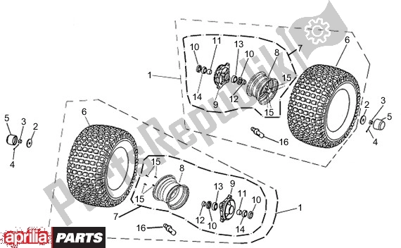 Tutte le parti per il Ruota Anteriore del Aprilia Quasar 2T AC 999 50 2003