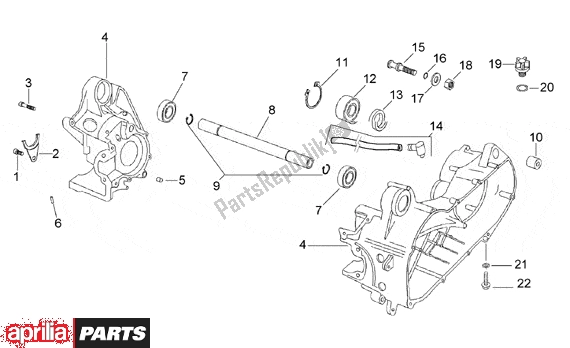 Tutte le parti per il Central Crank Case Set del Aprilia Rally 512 50 1995 - 2003