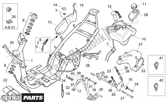 All parts for the Frame of the Aprilia Rally 512 50 1995 - 2003
