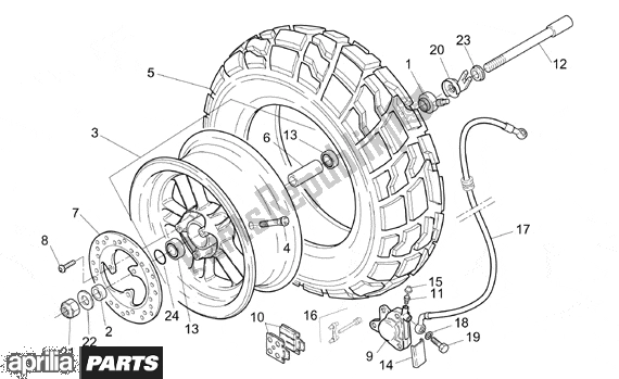Alle onderdelen voor de Front Wheel van de Aprilia Rally 512 50 1995 - 2003