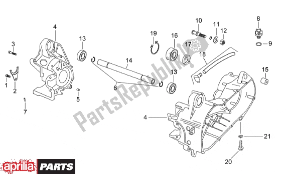 Alle Teile für das Central Crank Case Set des Aprilia Rally Liquid Cooled 514 50 1996 - 1999