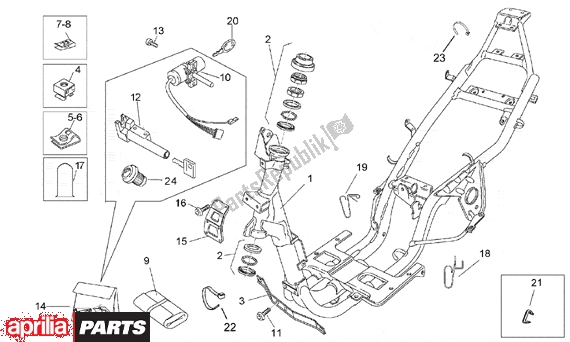 Tutte le parti per il Frame del Aprilia Rally Liquid Cooled 514 50 1996 - 1999