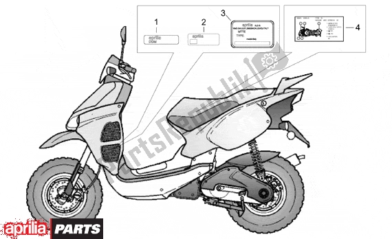 All parts for the Plate Set of the Aprilia Rally Liquid Cooled 514 50 1996 - 1999