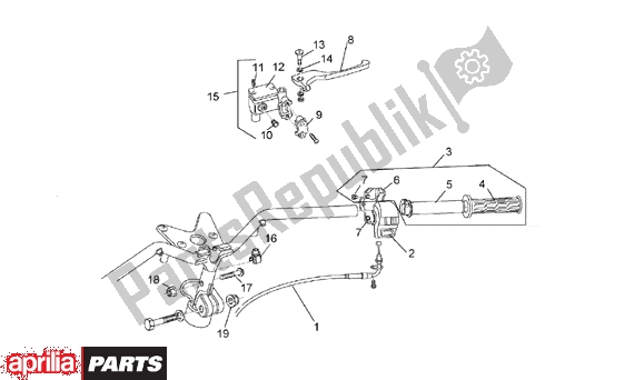 All parts for the Rh Controls of the Aprilia Rally Liquid Cooled 514 50 1996 - 1999