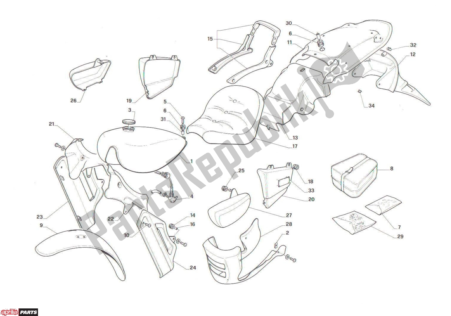 Todas las partes para Body de Aprilia Red Rose 607 50 1989 - 1992