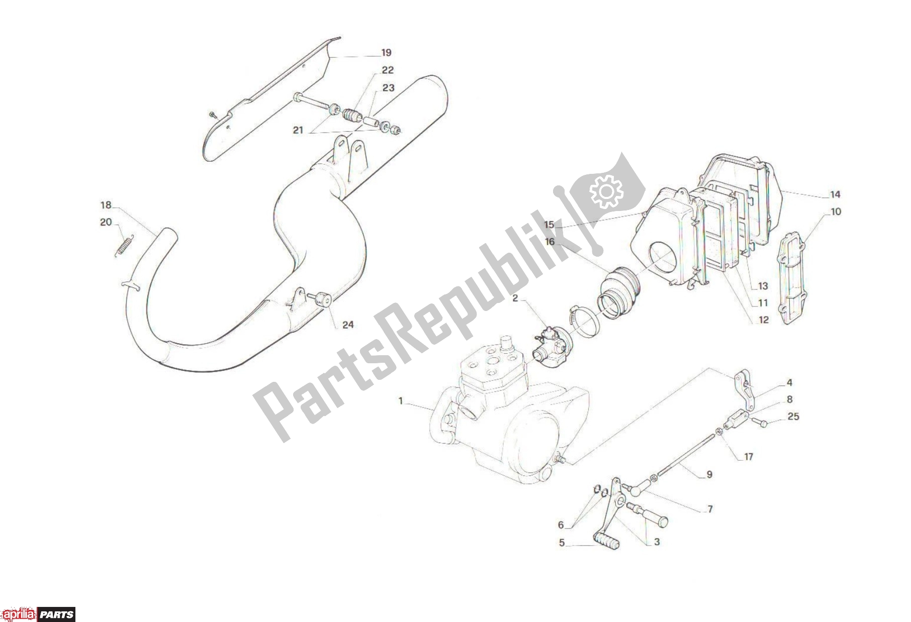 Alle Teile für das Exhaust des Aprilia Red Rose 607 50 1989 - 1992