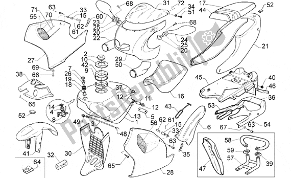 All parts for the Body of the Aprilia RS 5 125 1996 - 1997