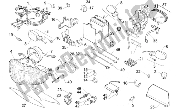 All parts for the Electrical System of the Aprilia RS 5 125 1996 - 1997