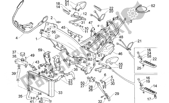 Alle Teile für das Frame des Aprilia RS 5 125 1996 - 1997