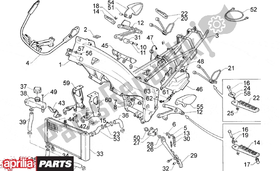 Alle onderdelen voor de Frame van de Aprilia RS 331 125 1998