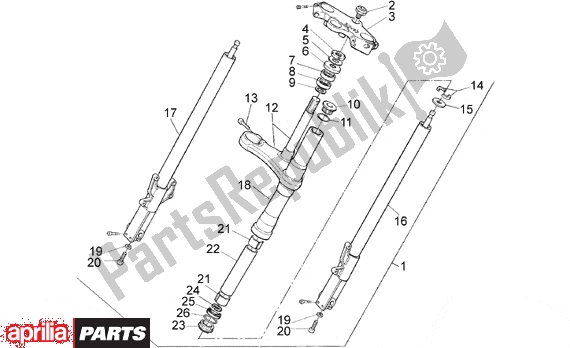 All parts for the Front Fork of the Aprilia RS 331 125 1998