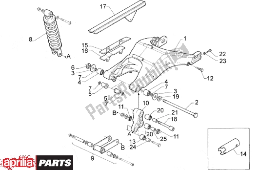 All parts for the Rear Shock Absorber of the Aprilia RS 331 125 1998