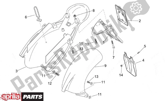 Tutte le parti per il Achterkant Opbouw Ii del Aprilia RS 340 125 1999 - 2005