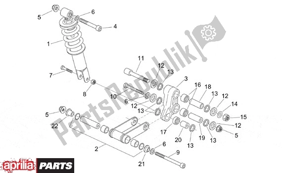 All parts for the Rear Suspension Linkage of the Aprilia RS 340 125 1999 - 2005
