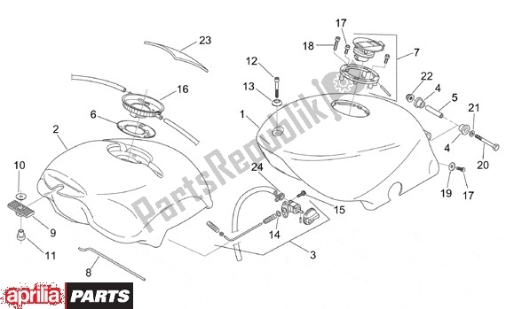 All parts for the Fuel Tank-seat of the Aprilia RS 340 125 1999 - 2005