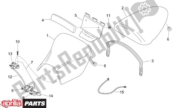 Alle onderdelen voor de Buddyseat van de Aprilia RS 340 125 1999 - 2005