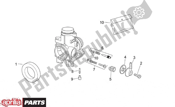 Todas as partes de Carburateurcomponenten do Aprilia RS 340 125 1999 - 2005