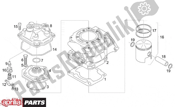 All parts for the Cilinder Cilinderkop of the Aprilia RS 340 125 1999 - 2005