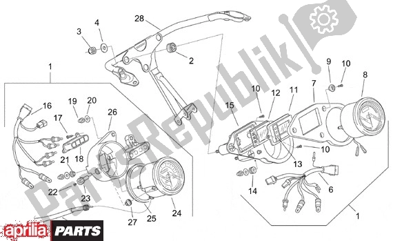 All parts for the Instrument Panel of the Aprilia RS 340 125 1999 - 2005