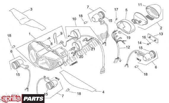 Todas las partes para Koplamp Achterlicht de Aprilia RS 340 125 1999 - 2005